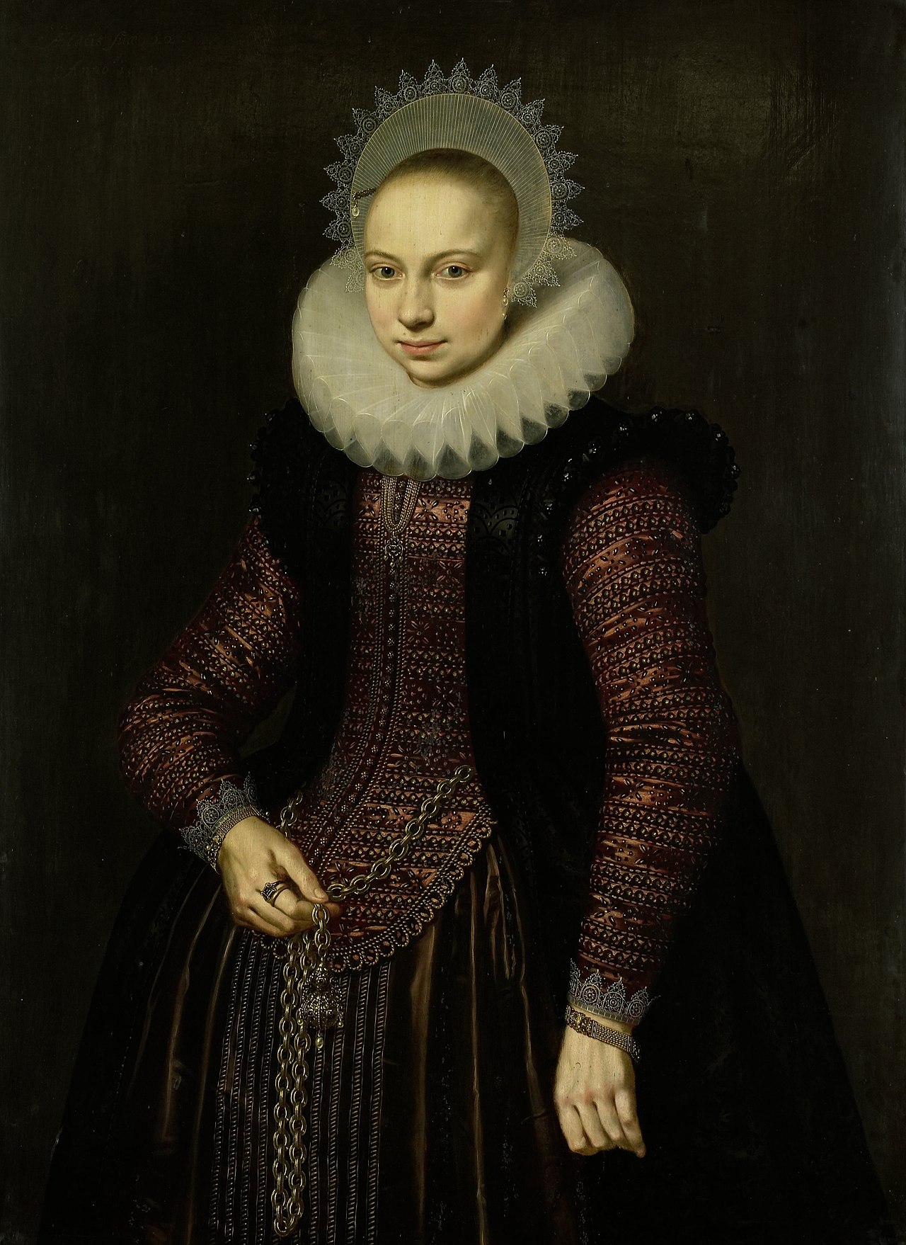 Portrait of Brechtje Overrijn van Schoterbosch (1592-1618) by Cornelis van der Voort
