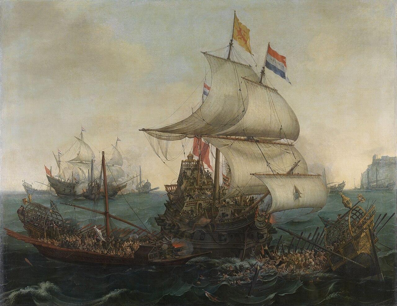 Dutch ships ramming Spanish galleys off the English coast, 3 October 1602 by Cornelis Vroom