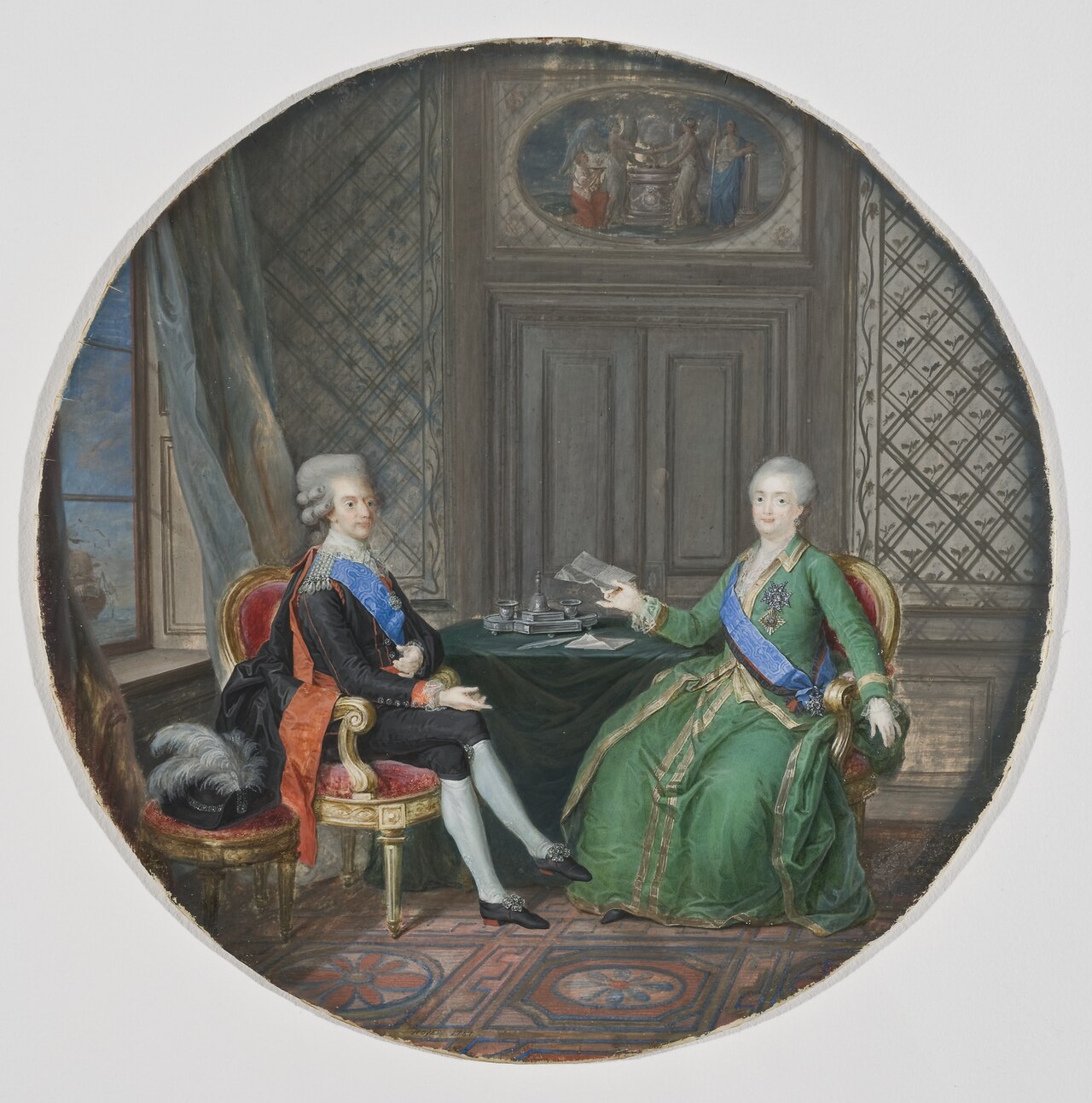 King Gustavus III and Catherine II of Russia in Fredrikshamn 1783 by Cornelius Hoeyer