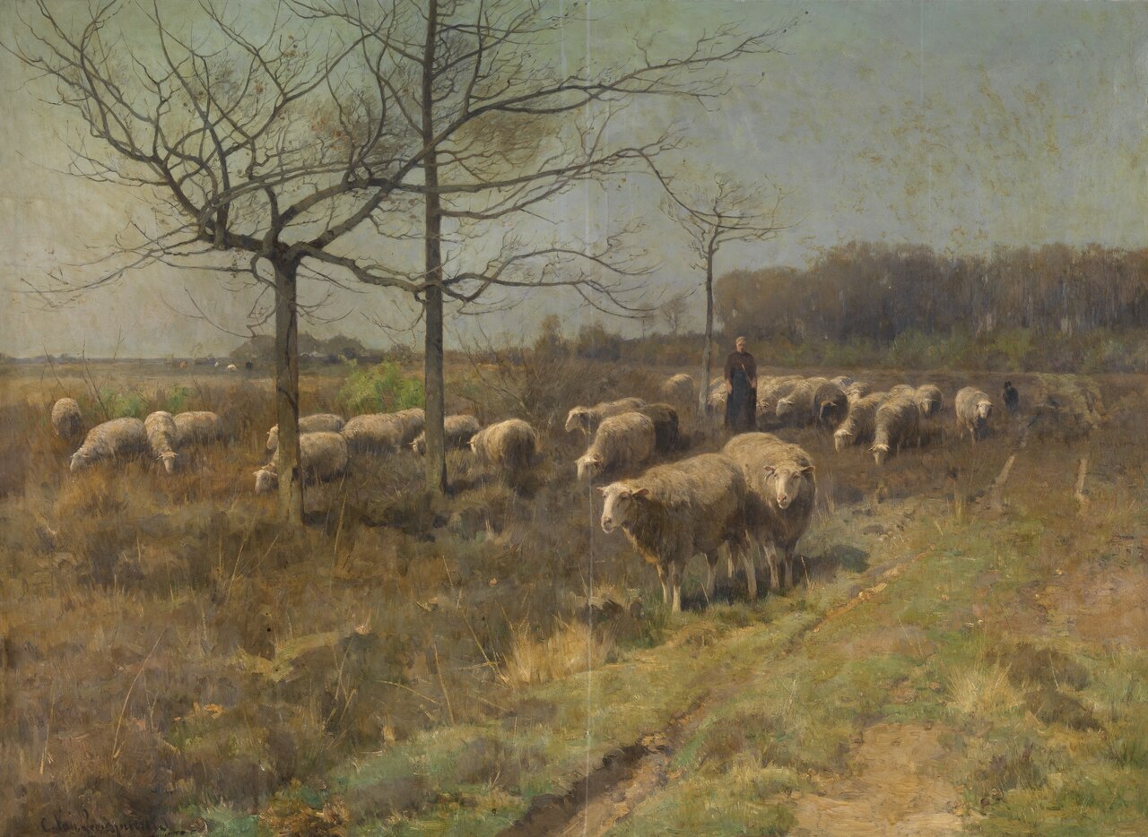 A Sunny Day in March by Cornelius Van Leemputten