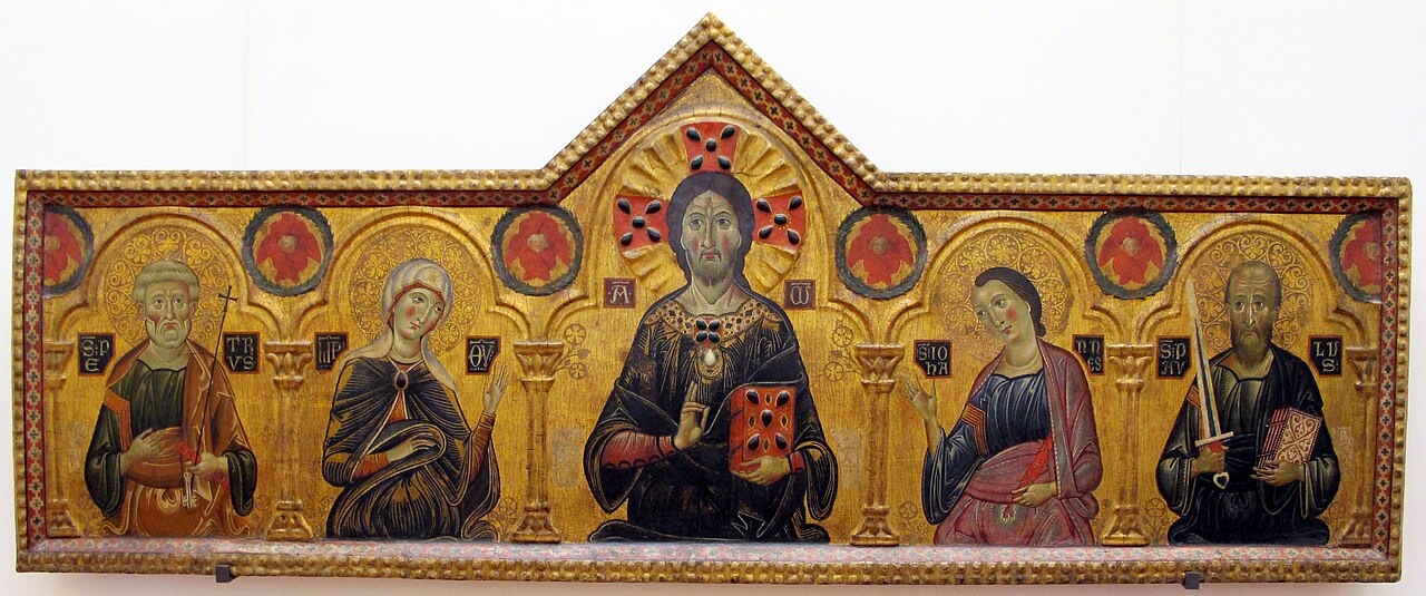 Christ the Redeemer alongside Saints Peter, the Virgin Mary, John the Evangelist and Paul by Cosimo Rosselli