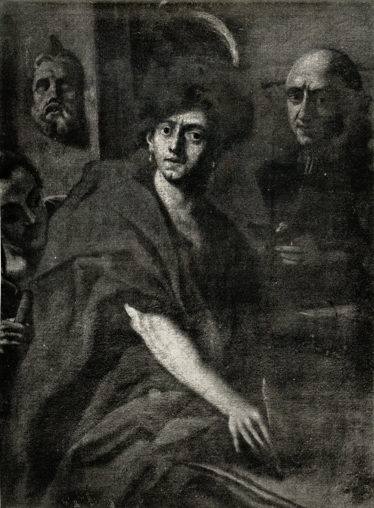 Self-Portrait with his Father and Brother by Cosmas Damian Asam
