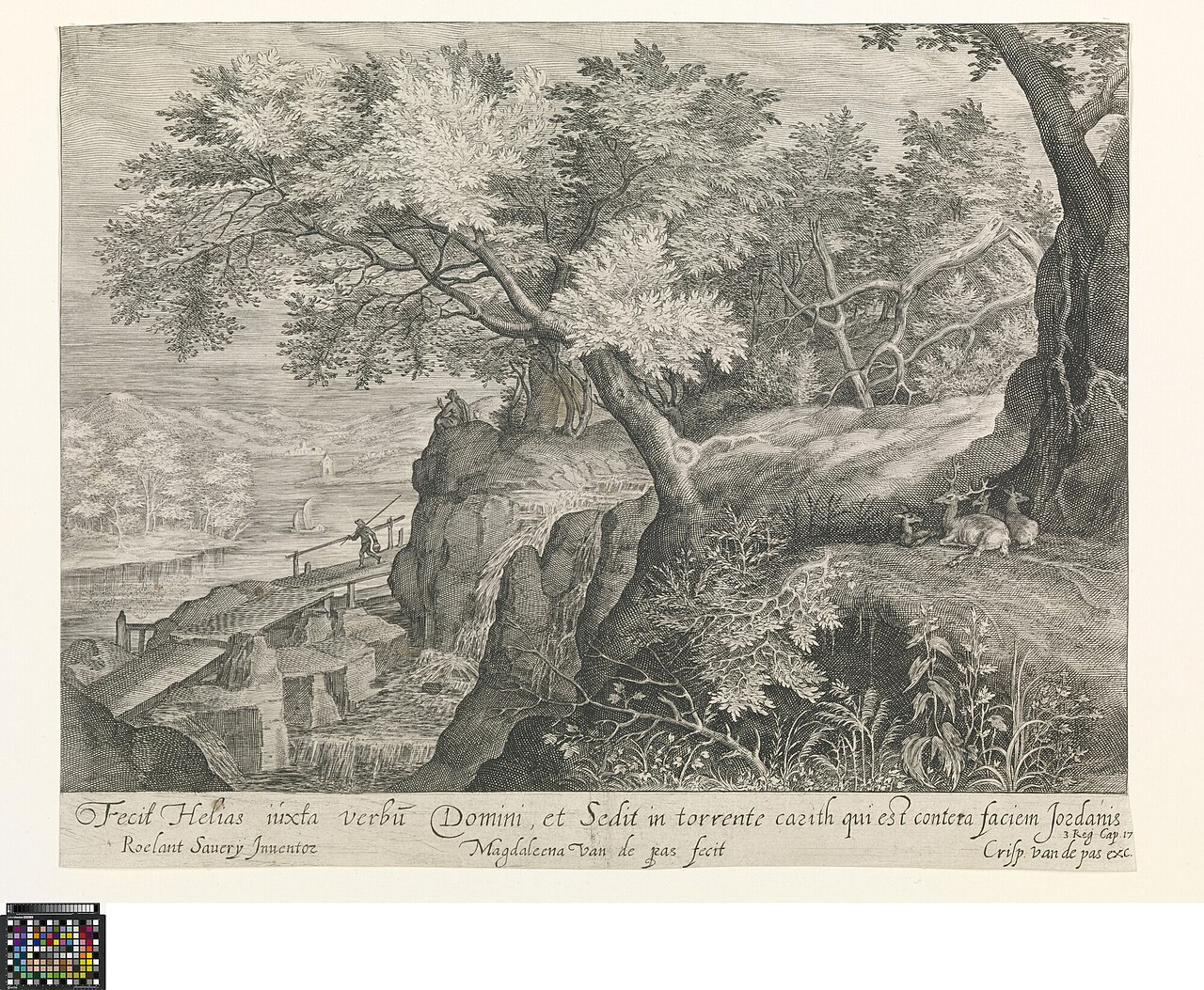 Elijah rests on a rock near the river Kerith by Crispijn van de Passe the Elder