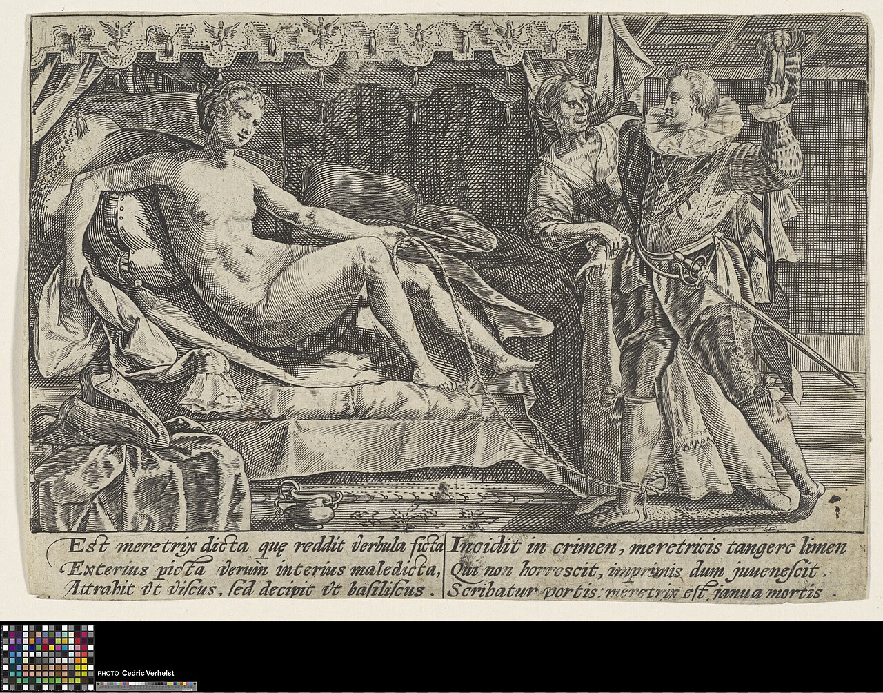 Man visiting a prostitute by Crispijn van de Passe the Elder
