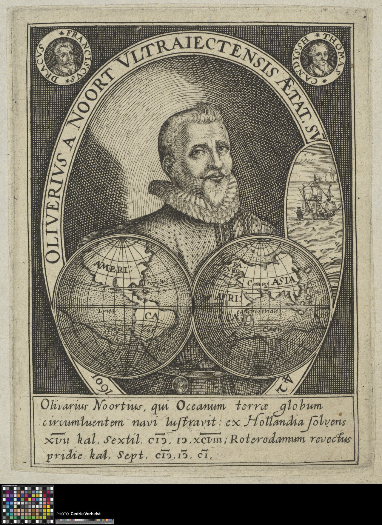 Portrait of Olivier van Noort, Dutch merchant captain by Crispijn van de Passe the Elder