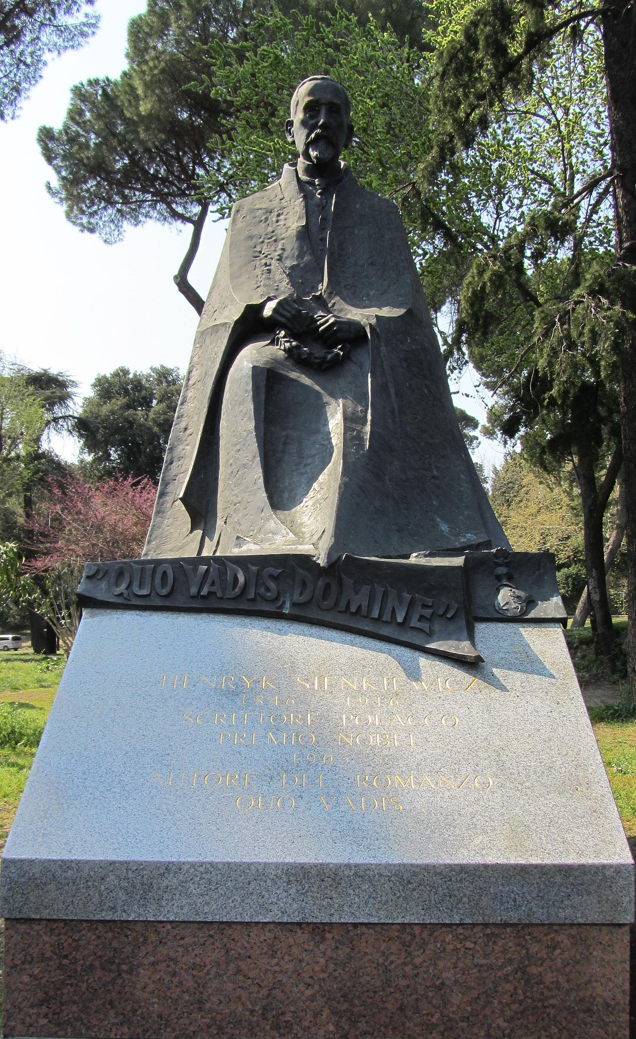 Monument to Henryk Sienkiewicz in Rome by Czesław Dźwigaj