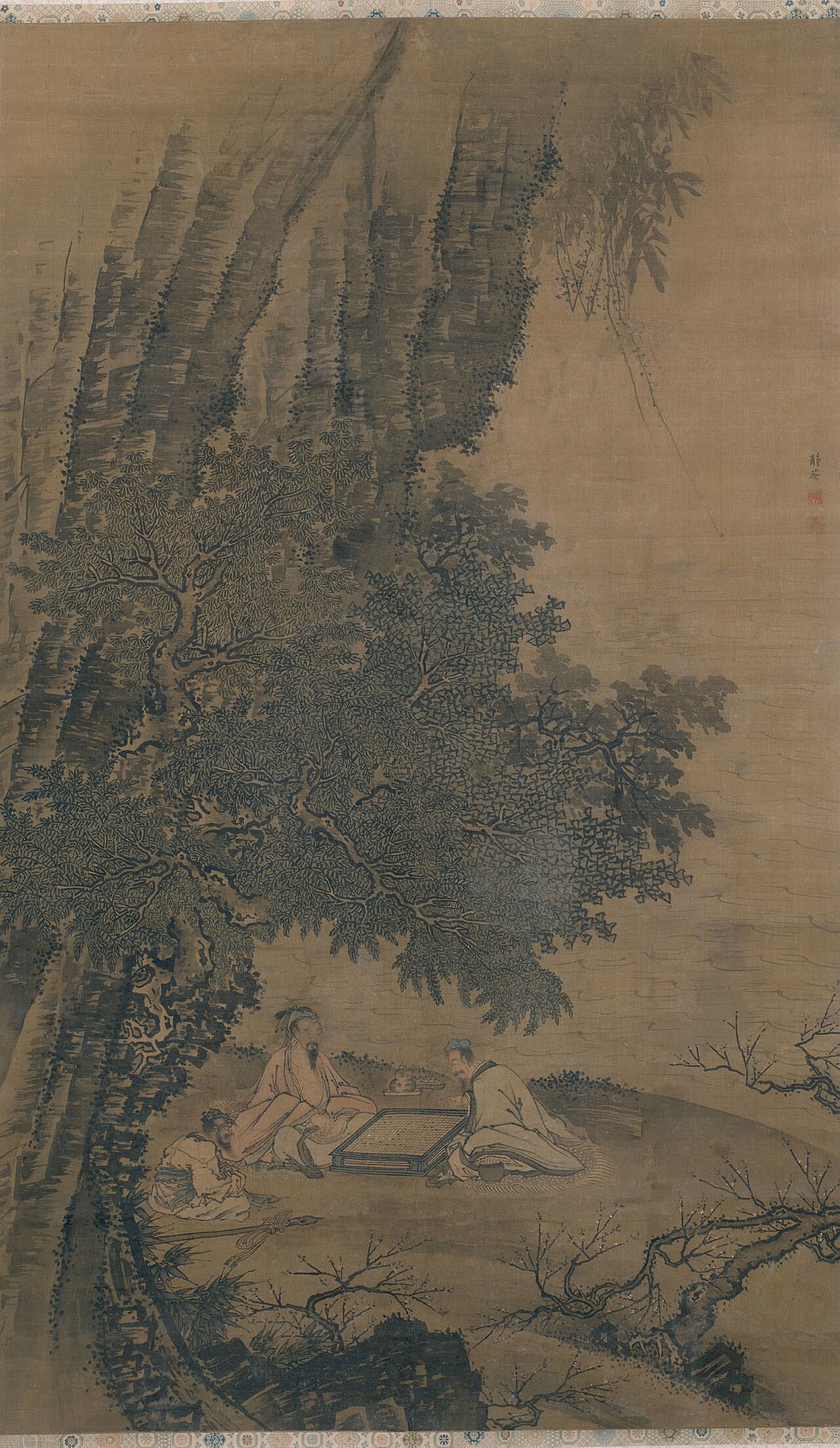 Landscape with Daoist Immortals Playing Weiqi by Dai Jin
