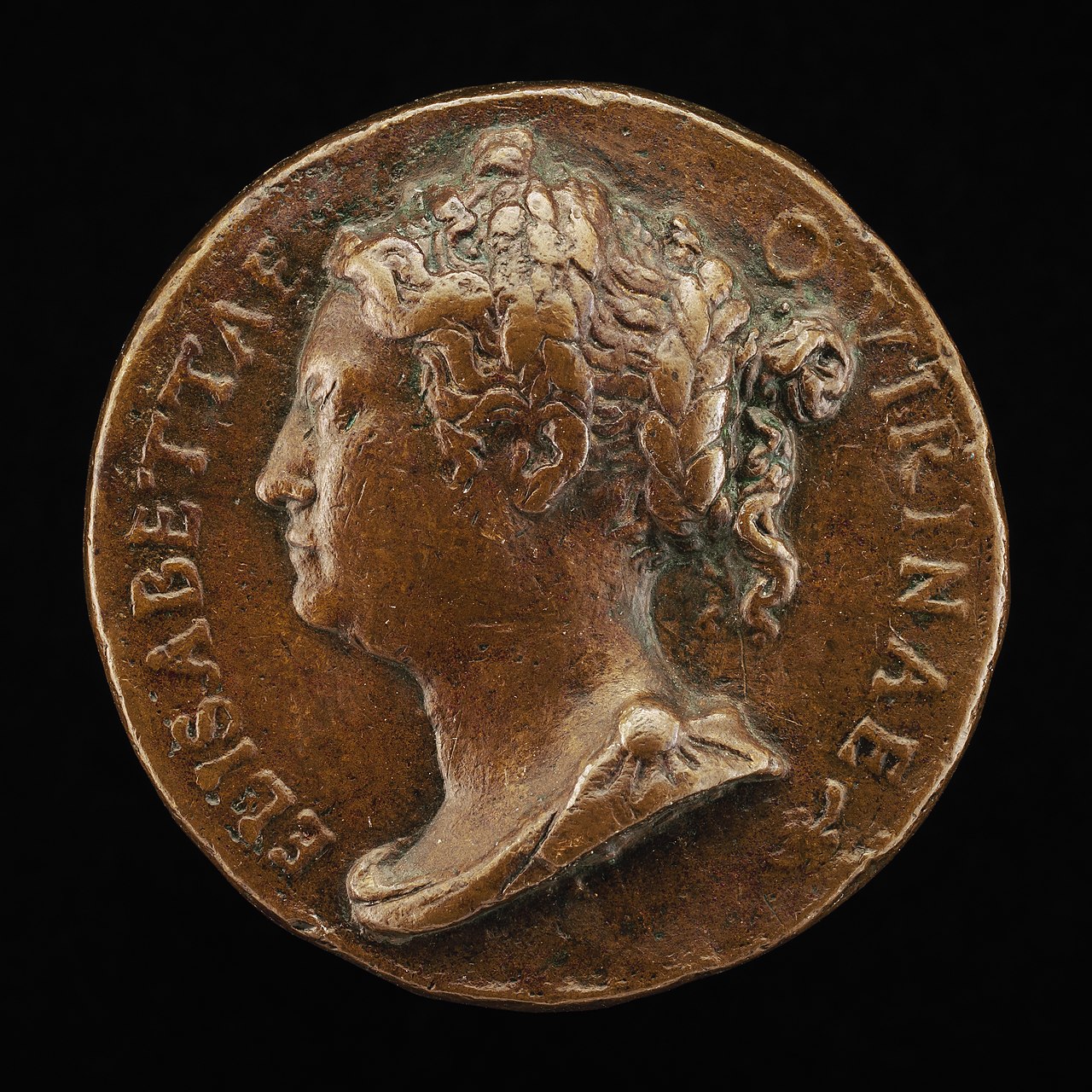 Elisabetta Querini, died 1559, Daughter of Francesco Querini of Venice, Wife of Lorenzo Masolo, Widowed 1556 [obverse] by Danese Cattaneo