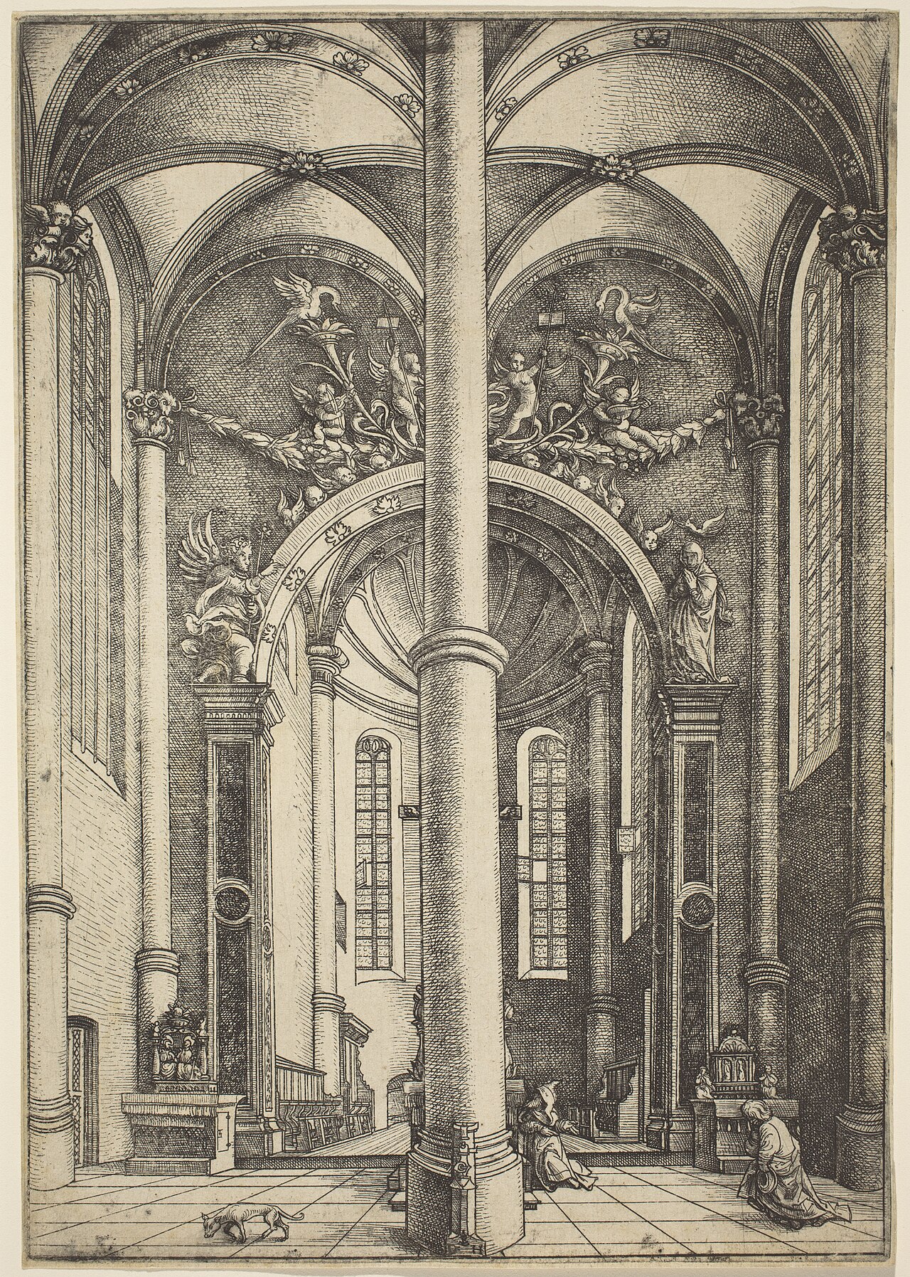 Interior of the Church of Saint Katherine with Parable of the Pharisee and the Publican by Daniel Hopfer