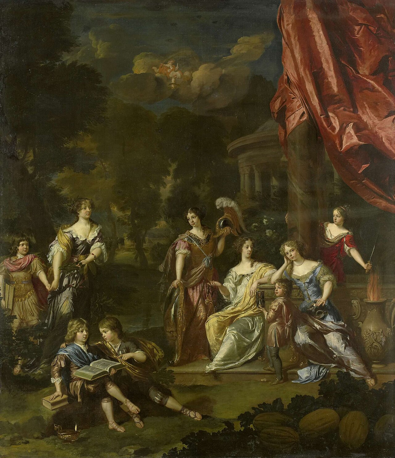 Group portrait with allegorical overtones of the children of Diederic Pietersz van Leyden van Leeuwen (1628-1682), burgomaster of Leiden, and Alida Paets (1625-1673) by Daniel Mijtens the Younger