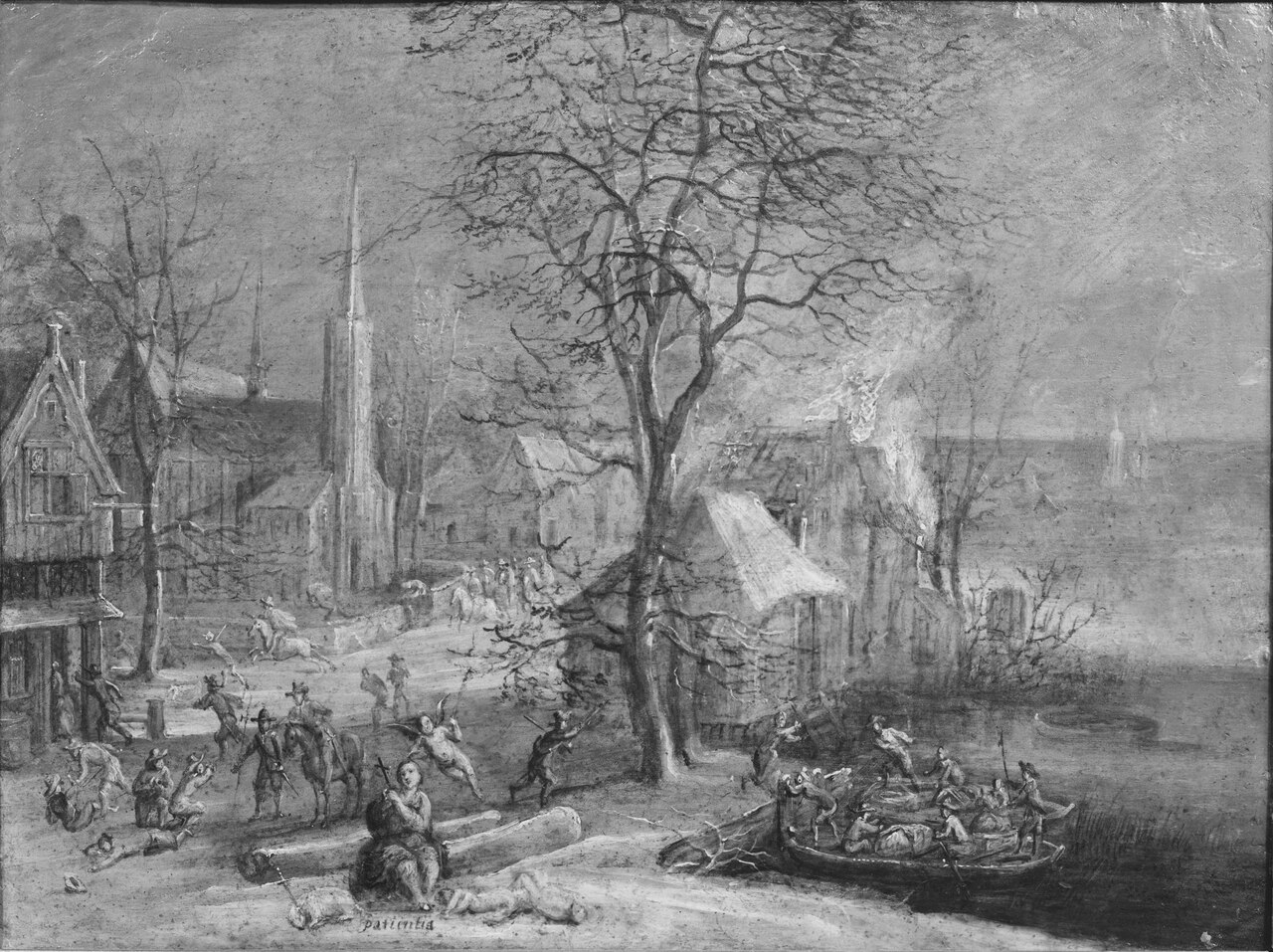 Dutch Town sacked by the Spaniards by Daniel van Heil