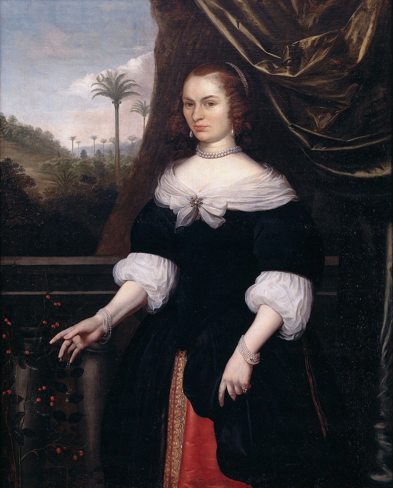 Portrait of Dina Lems, Wife of Jan Valckenburgh by Daniel Vertangen