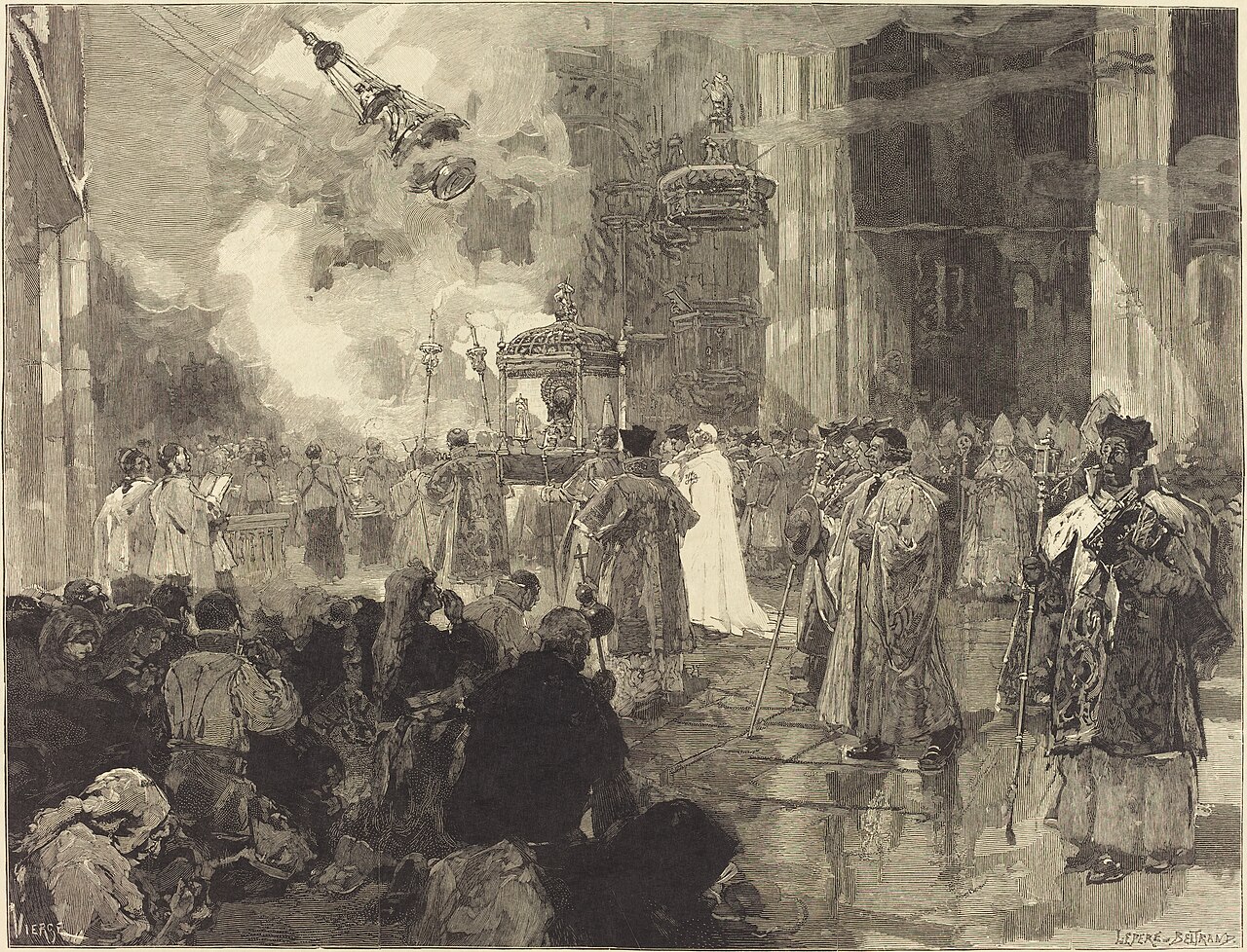 Les Fêtes de Sainte-Jacques de Compostelle: La Procession des Réliques by Daniel Vierge