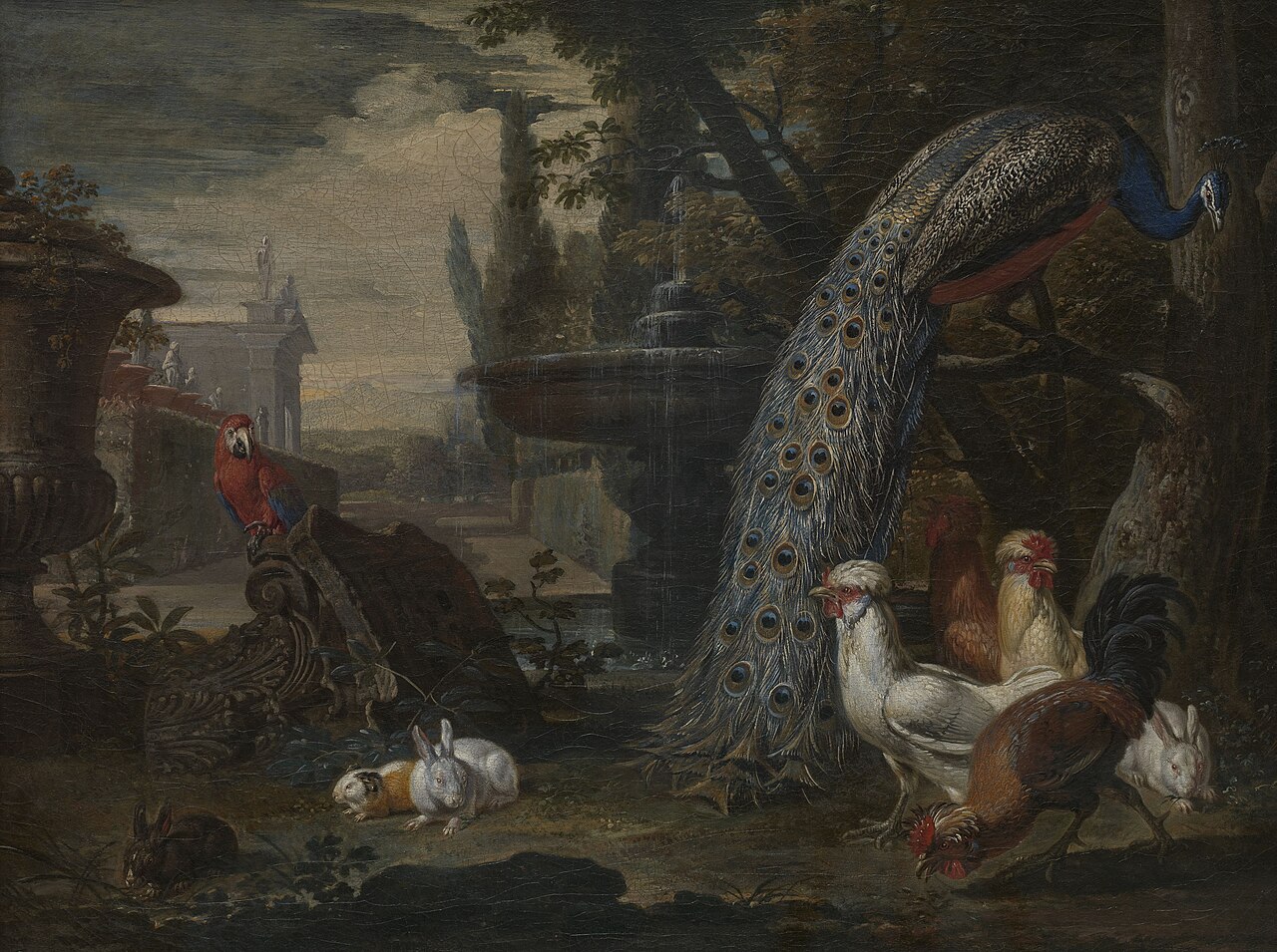 Animals in a garden by David de Coninck