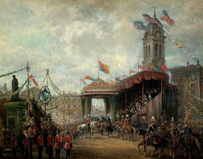 Market Place (The Royal Visit, Derby, 21 May 1891) by David Payne