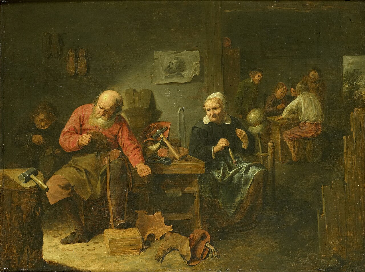 A Shoemaker's Workshop by David Ryckaert III
