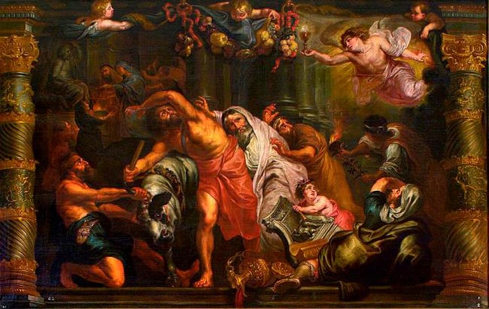 The Eucharist overcoming pagan sacrifices by David Teniers III