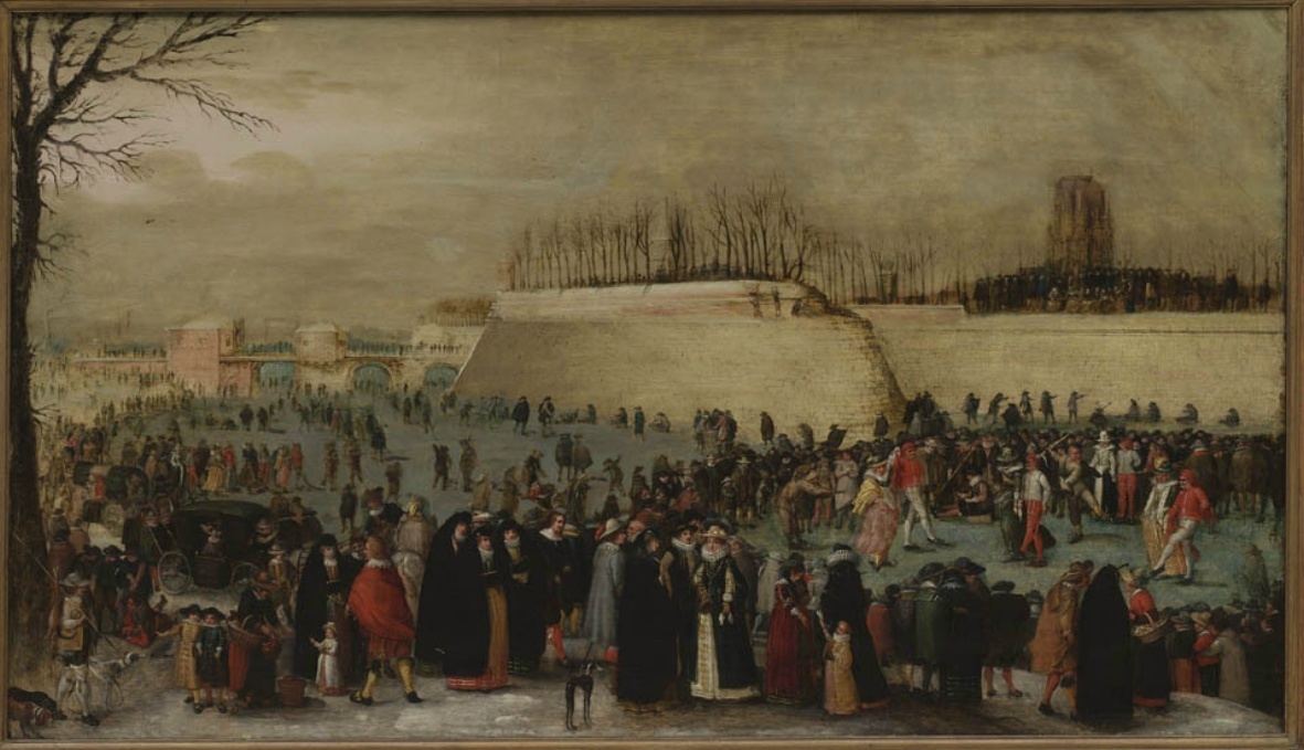 Winter masquerade with skaters by Denis van Alsloot
