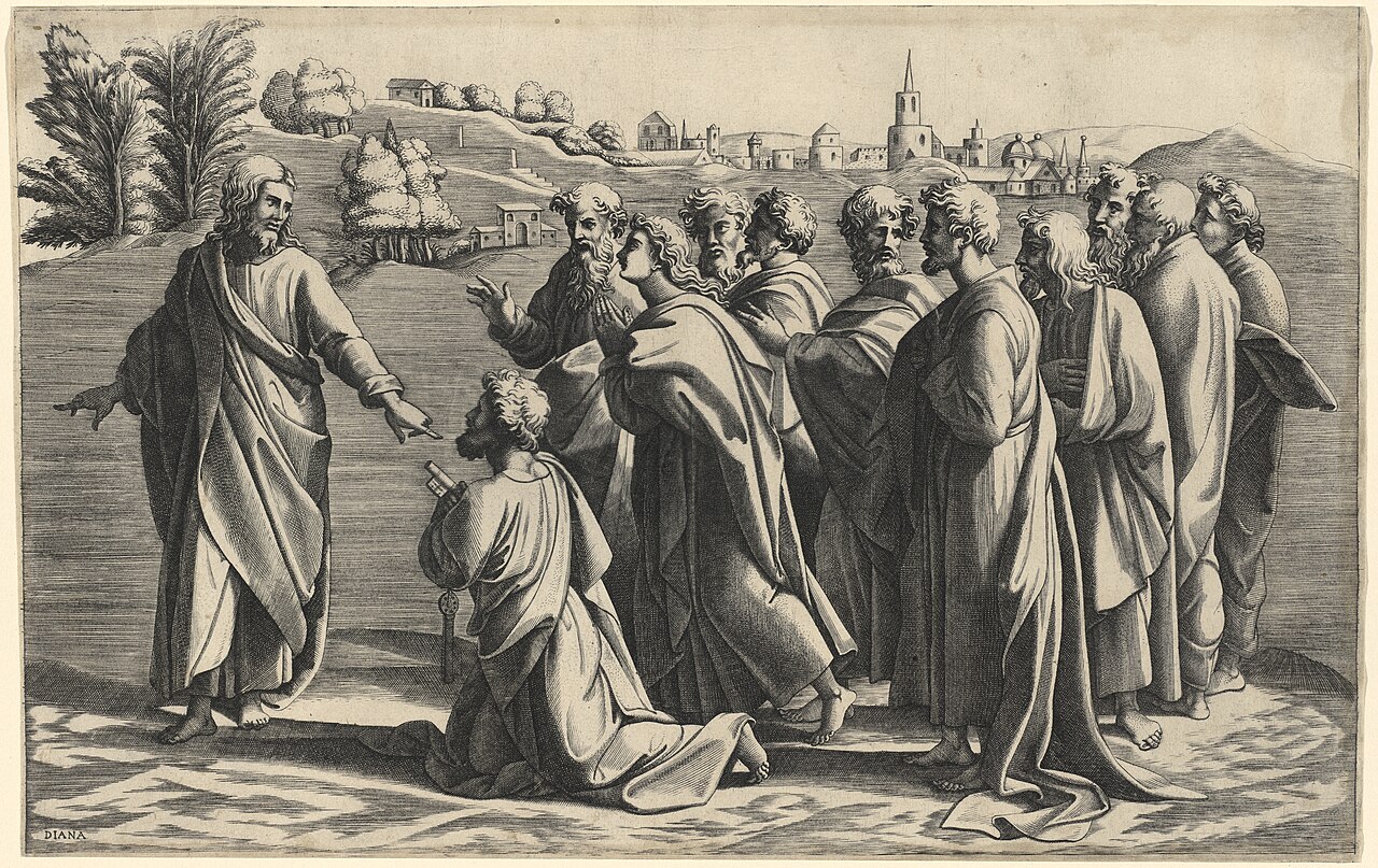Christ Making Saint Peter Head of the Church by Diana Scultori