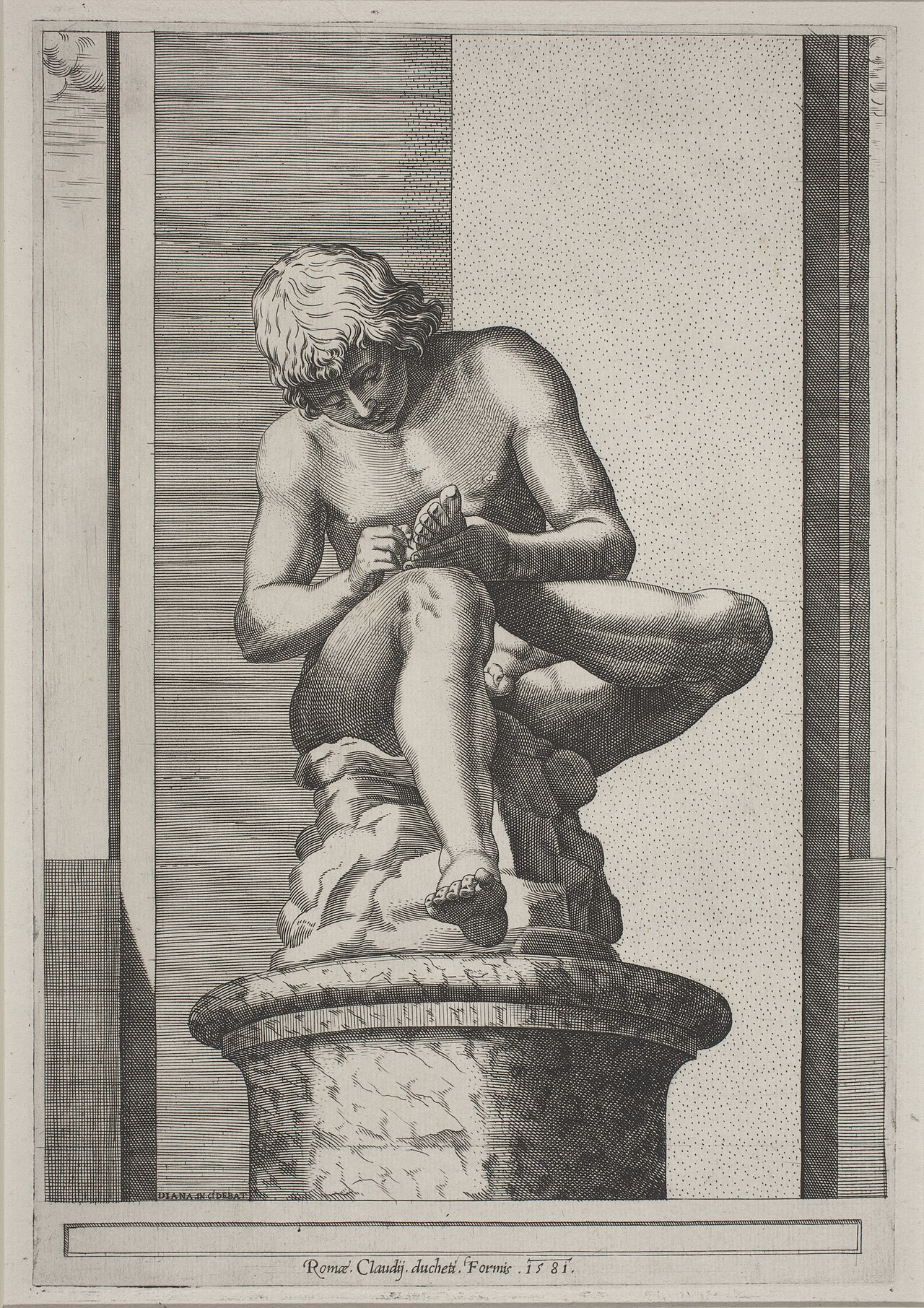 The Spinario by Diana Scultori