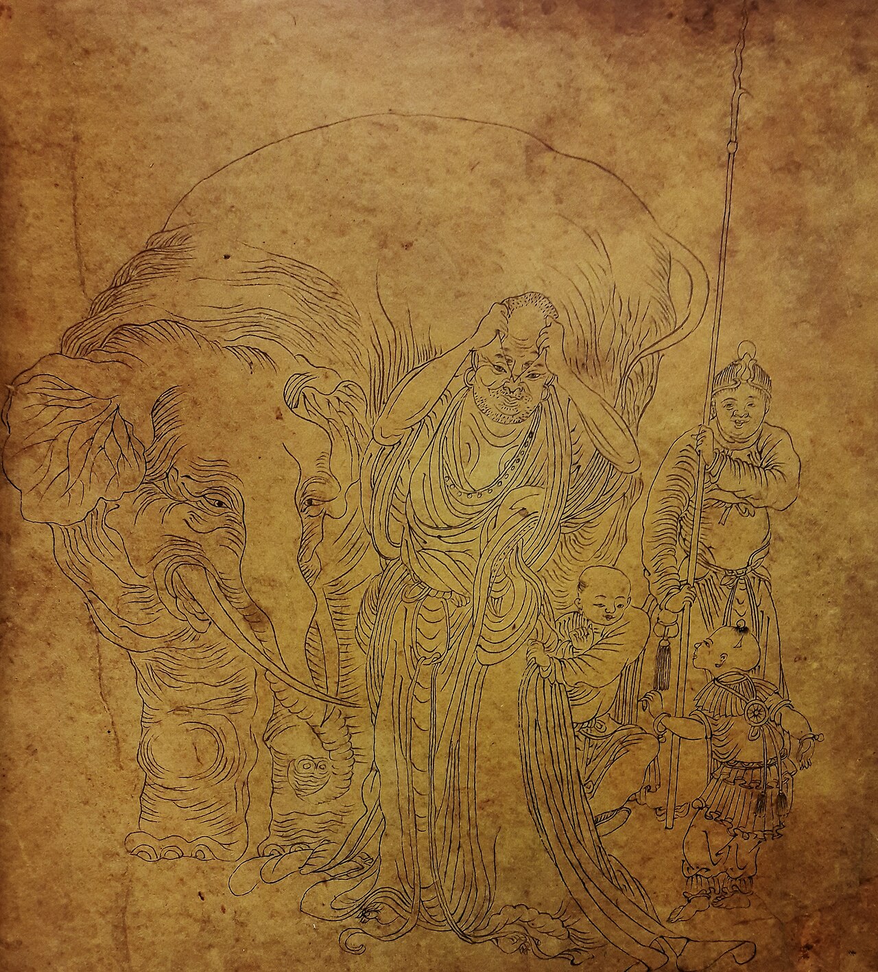 Arhat removing his skin by Ding Yunpeng by Ding Yunpeng