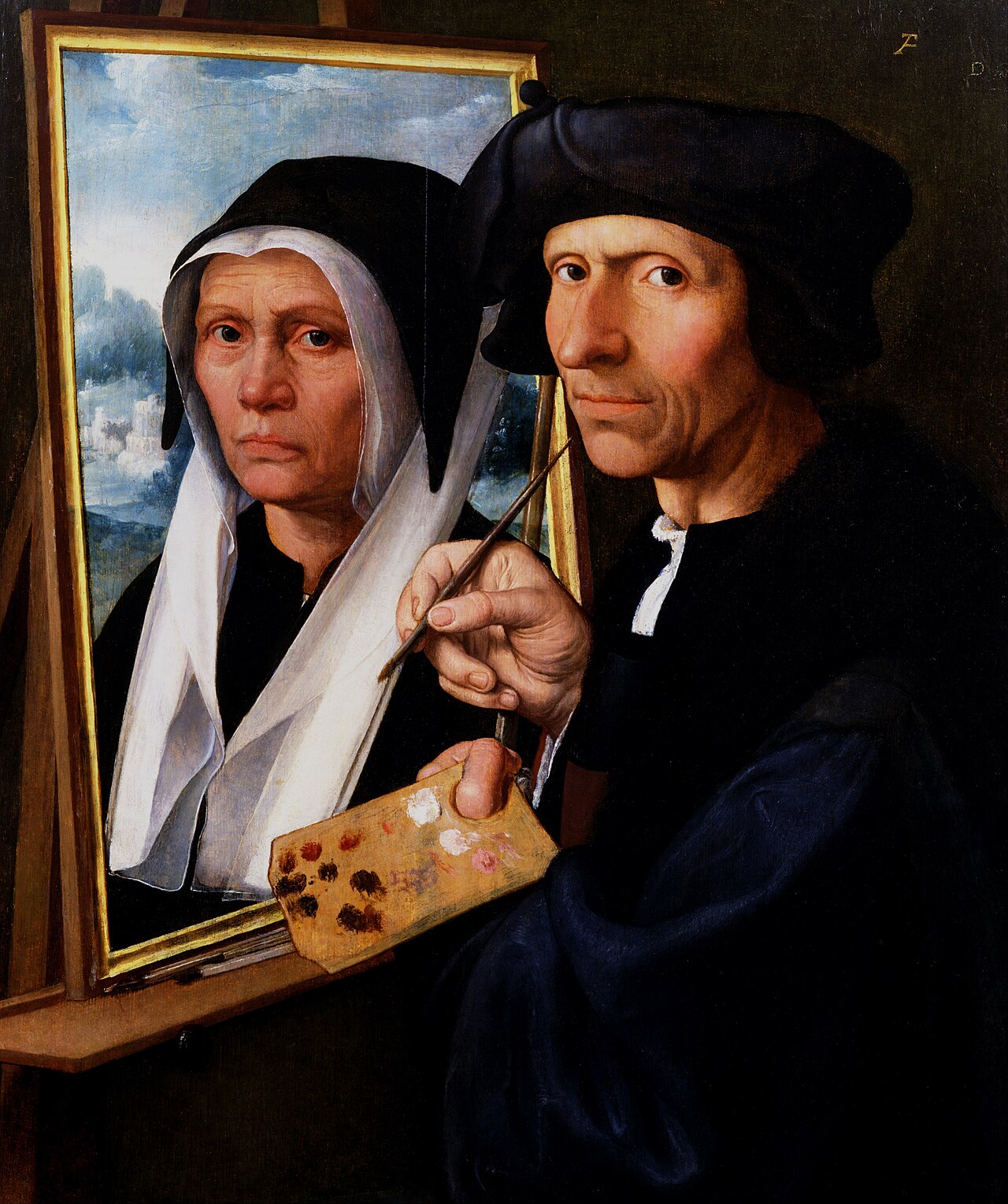Jacob Cornelisz Painting a Portrait of His Wife by Dirck Jacobsz