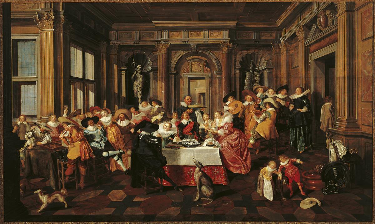 Festive Company in a Renaissance Room by Dirck van Delen