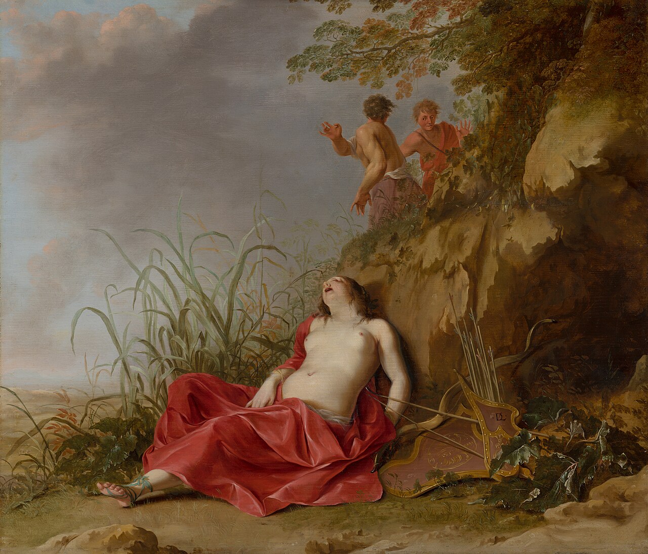 Sleeping nymph by Dirck van der Lisse
