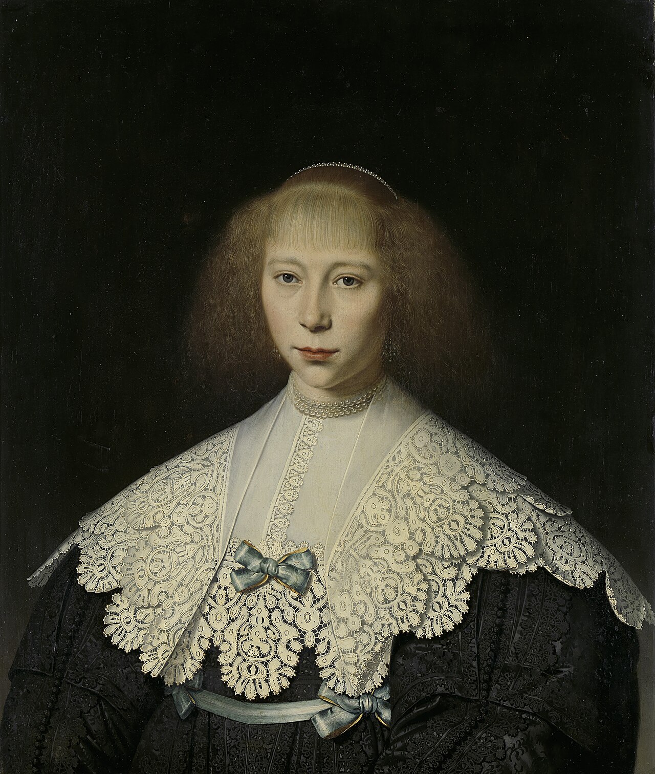 Agatha Geelvinck (1617-38). First wife of Frederik Dircksz Alewijn by Dirck van Santvoort