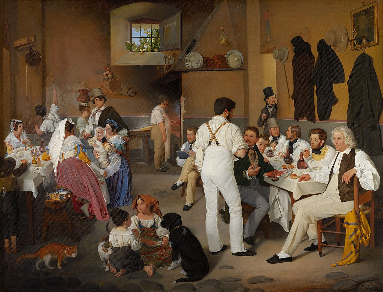 Danish artists at the Osteria La Gensola in Rome by Ditlev Blunck