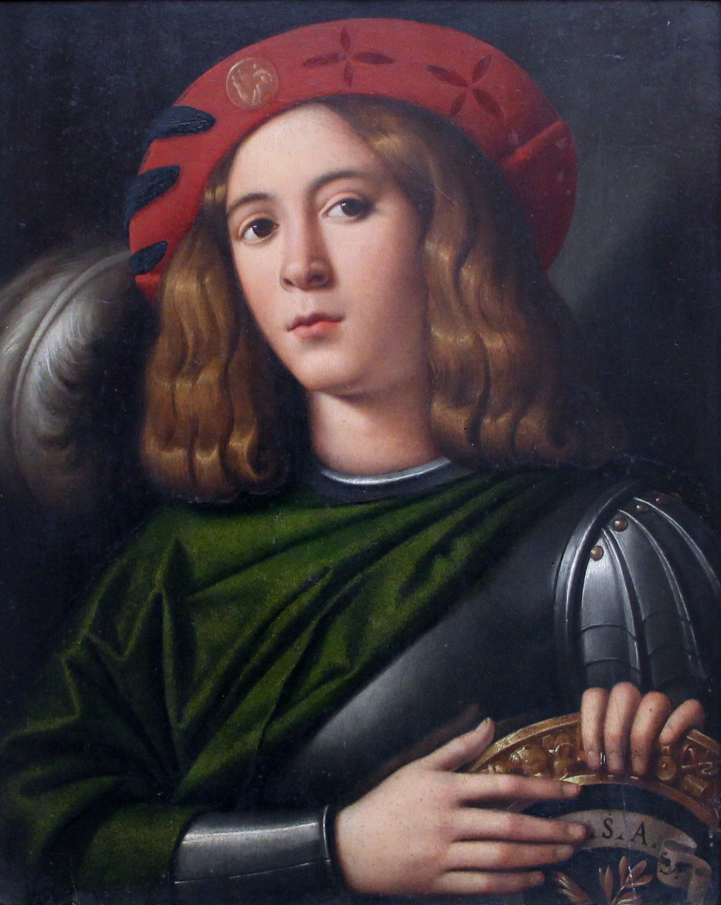 Young man in armor by Domenico Caprioli