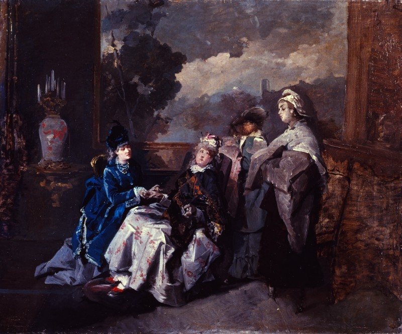 Visit of the new mother by Domenico Induno
