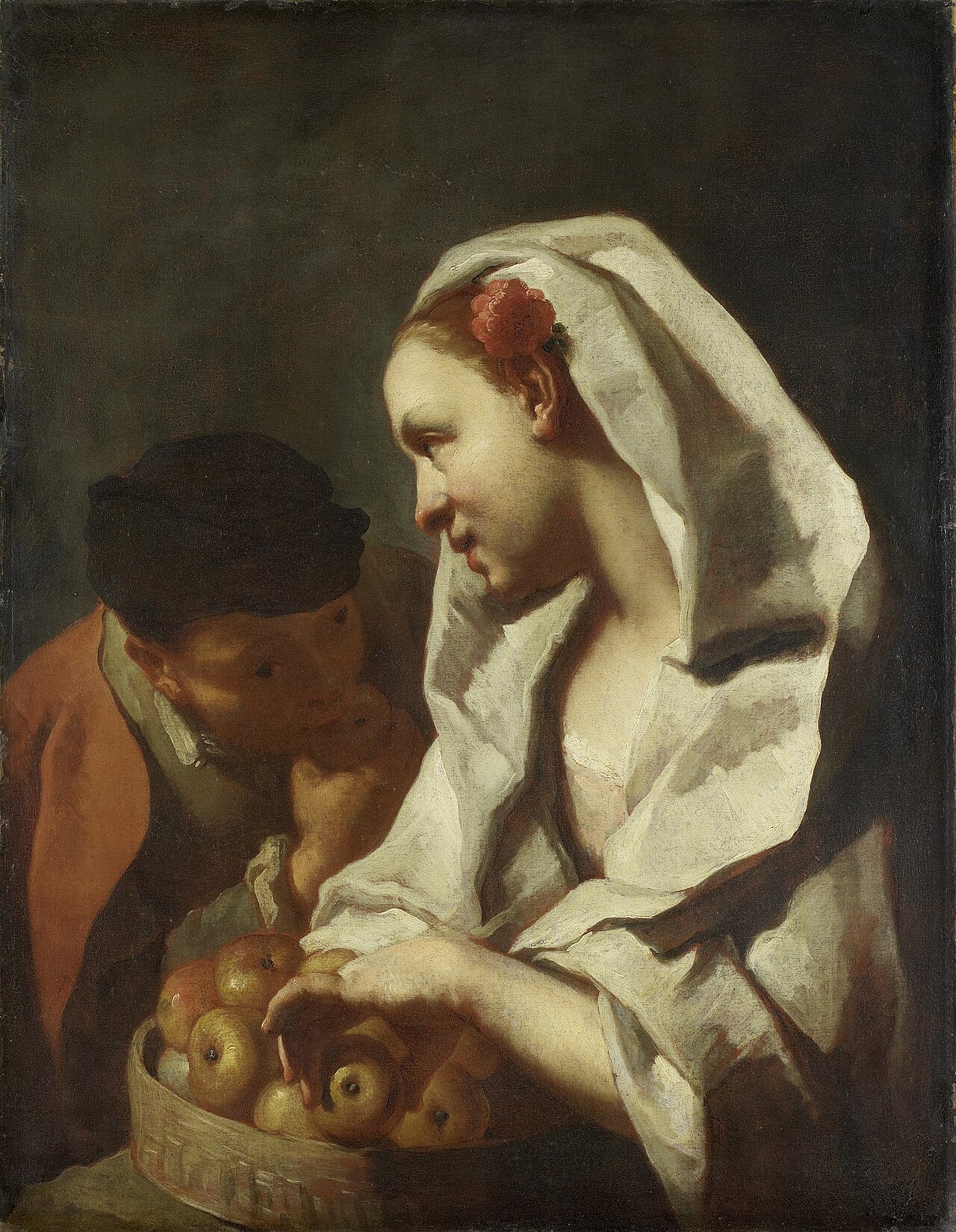 Girl Selling Fruit by Domenico Maggiotto