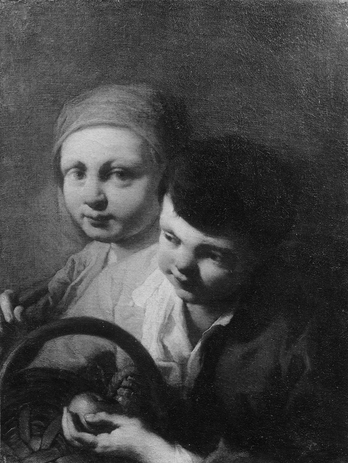 Two Peasant Boys with a Basket by Domenico Maggiotto