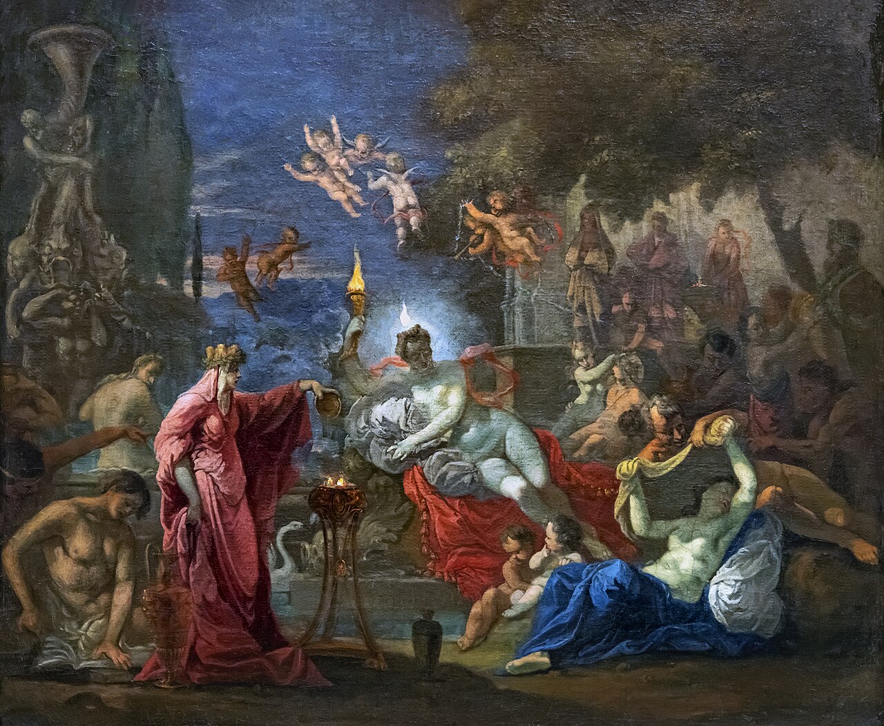 Le rajeunissement des nourrices de Bacchus by Domenicus van Wijnen
