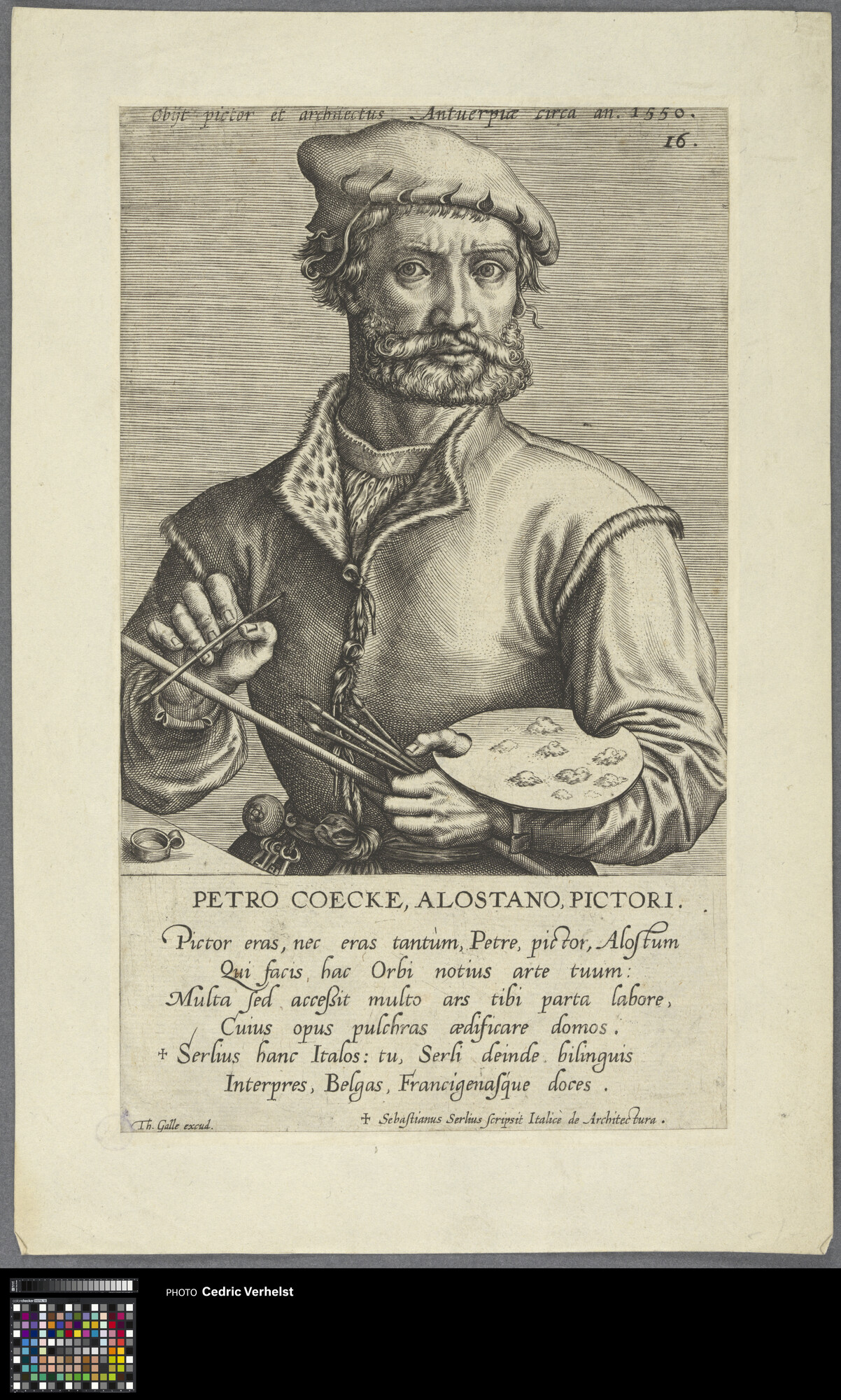 Portrait of Pieter Coecke van Aelst (Petro Coecke Alostano, Pictori) by Dominicus Lampsonius