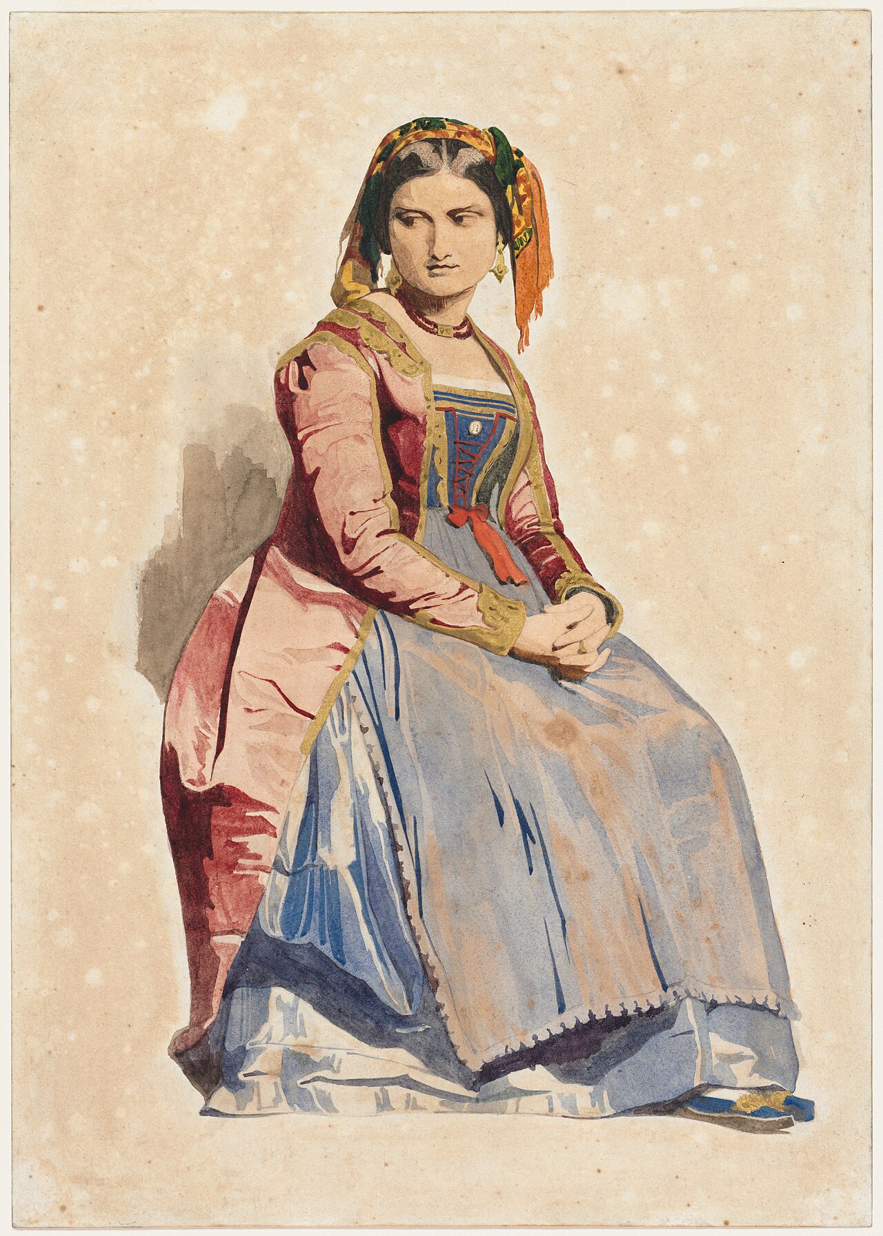 Seated Italian Woman by Dominique Papety