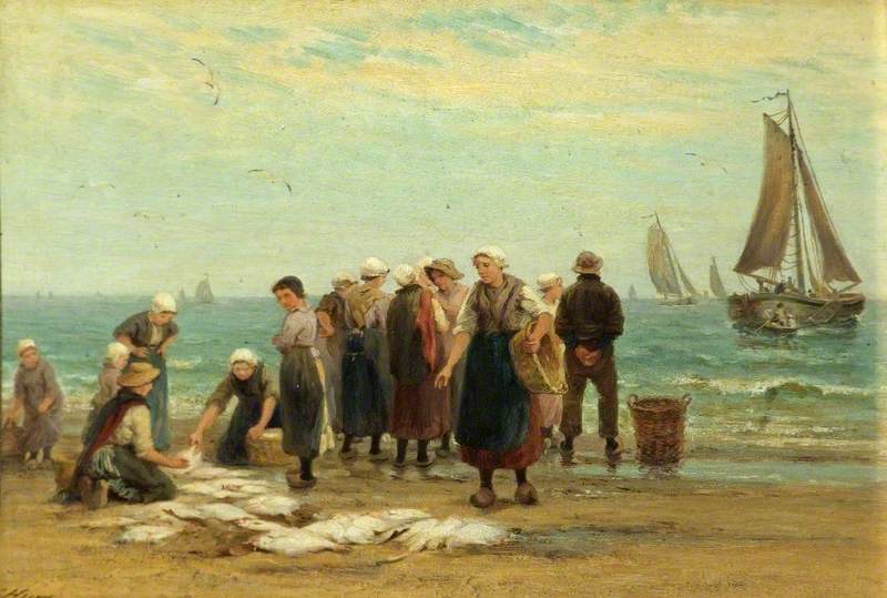 Fisherwomen at Scheveningen, Holland by Edith Hume