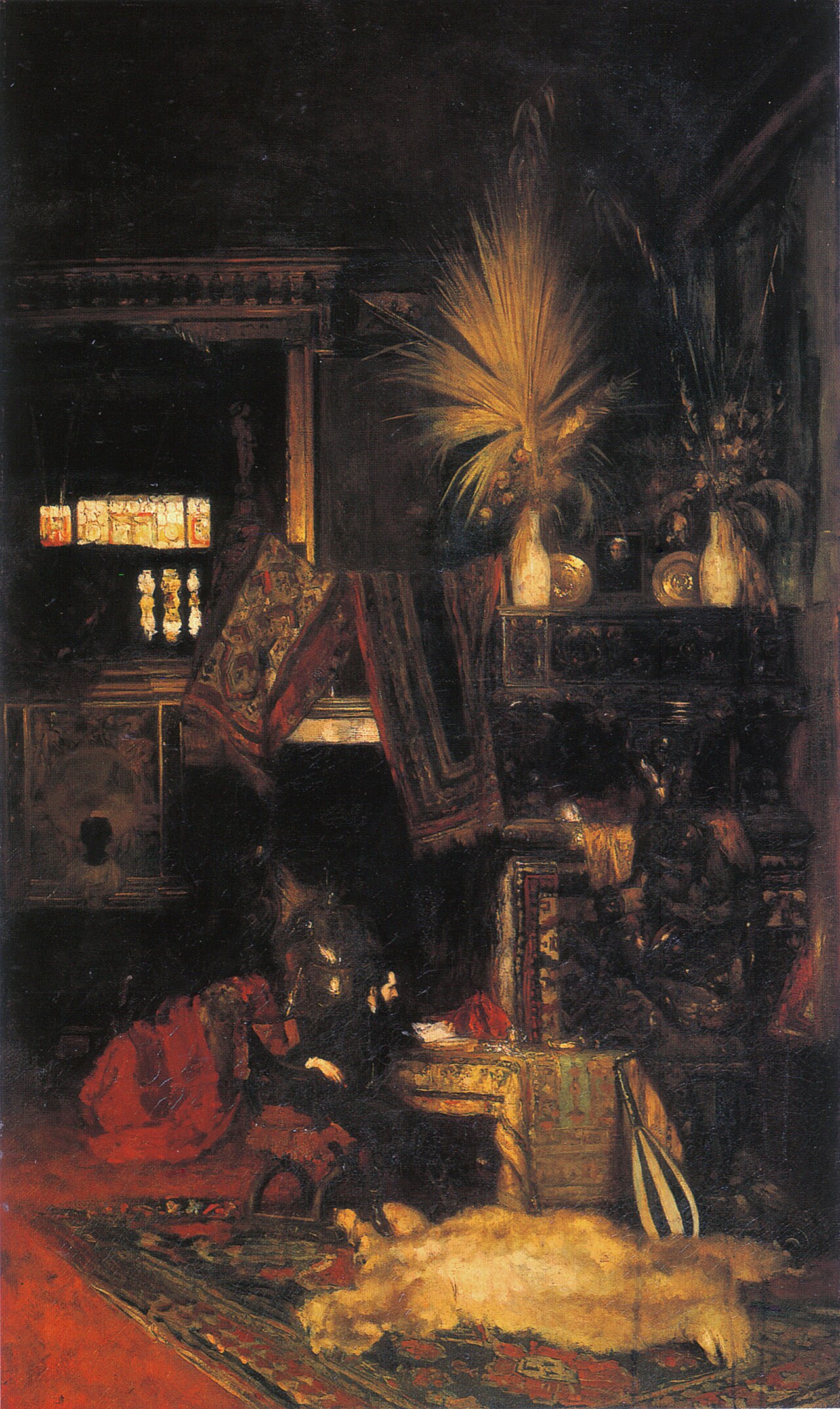 Painter Hans Makart in his studio by Eduard Charlemont