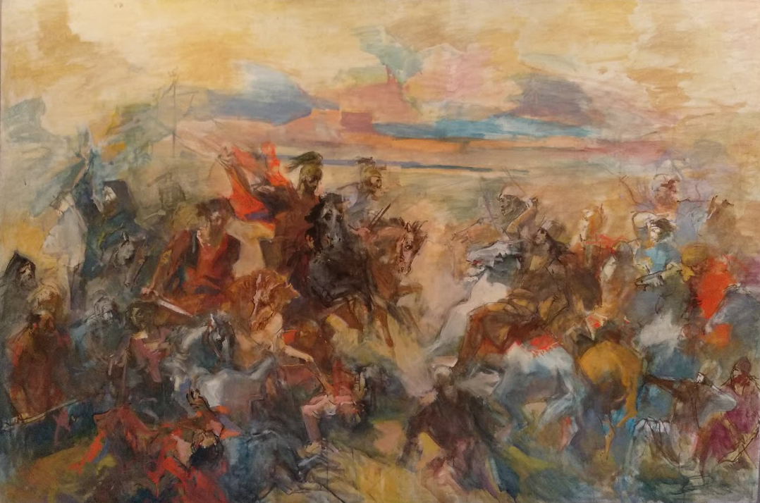 The battle of Avarayr. Sketch for fresco by Eduard Isabekyan