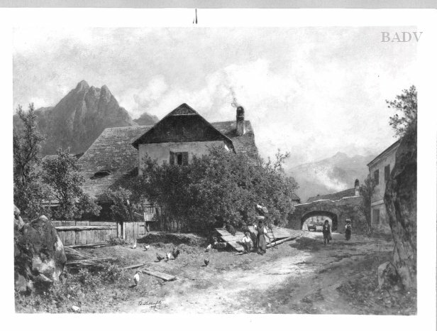 Street in a village by Eduard Peithner von Lichtenfels