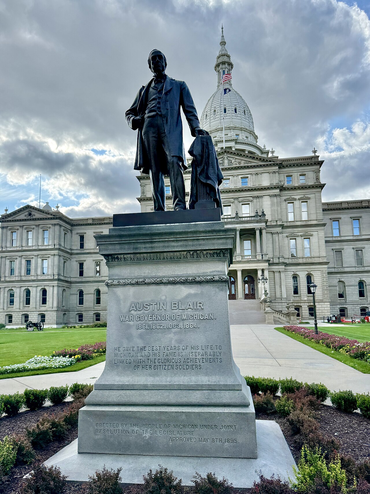 statue of Austin Blair by Edward Clark Potter