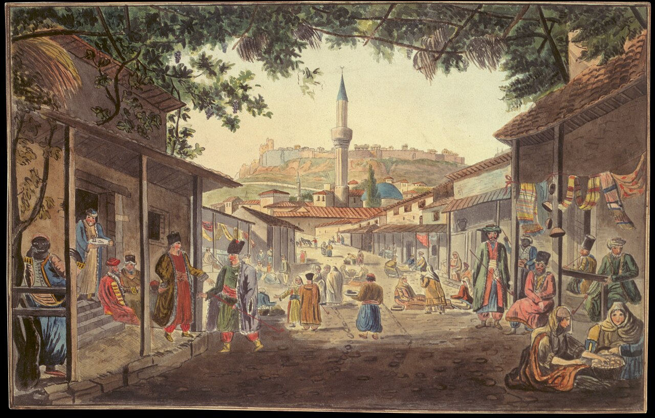 The Bazaar at Athens by Edward Dodwell