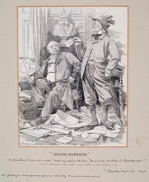 Credo Experto - Cartoon for "Punch" (28 November 1896) - Edward Linley Sambourne by Edward Linley Sambourne