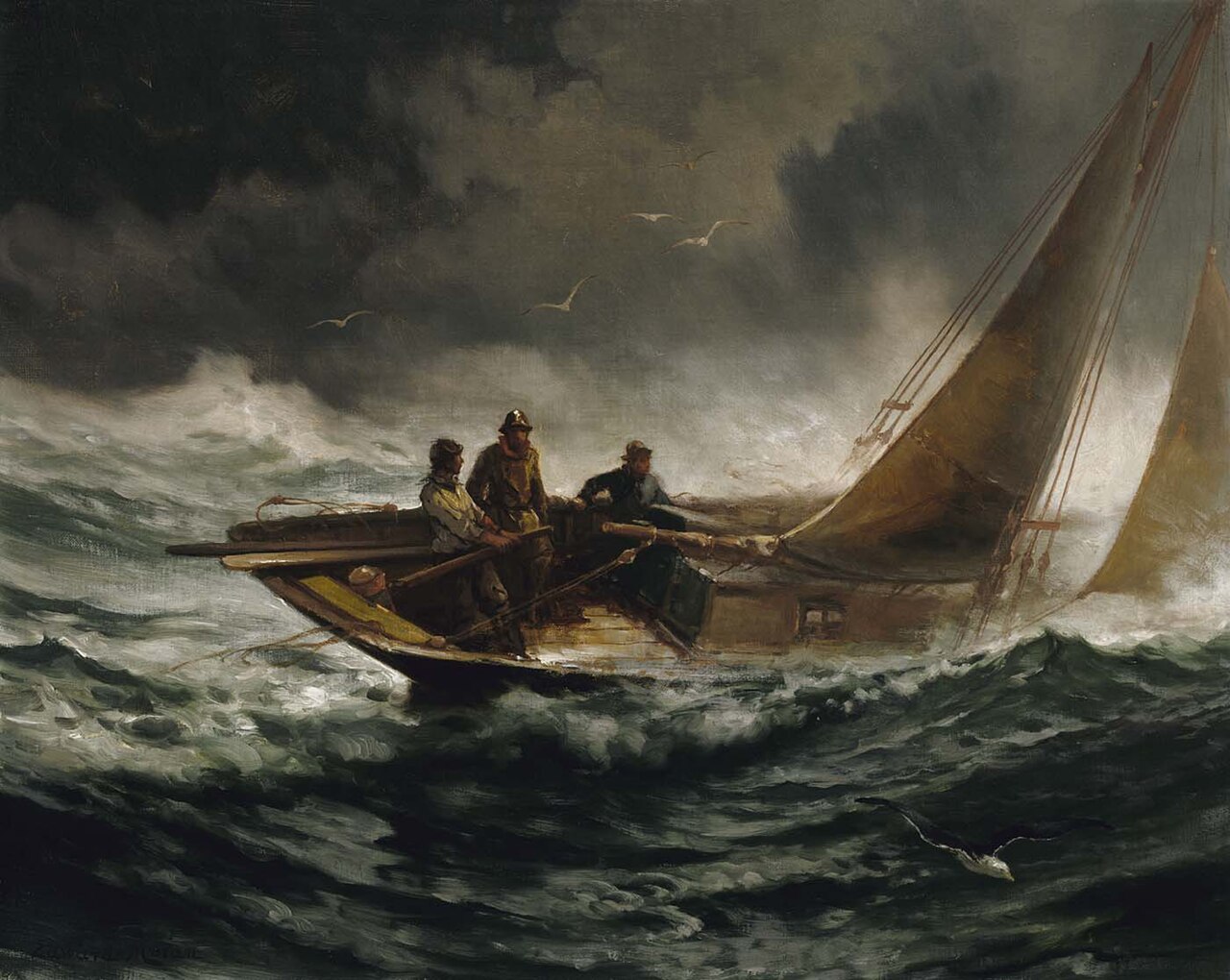 Riding out a Gale by Edward Moran