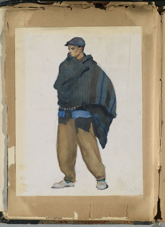 Spanish Sketch Mounted in Scrap Book by Edward Penfield
