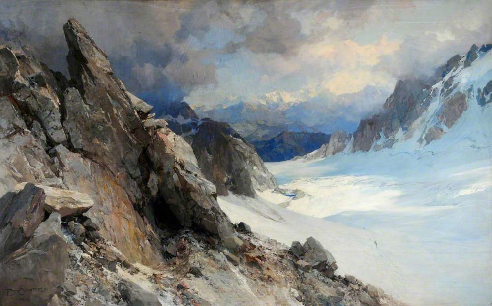 Snow Scene on the Col d'Orny, Valais, Switzerland by Edward Theodore Compton