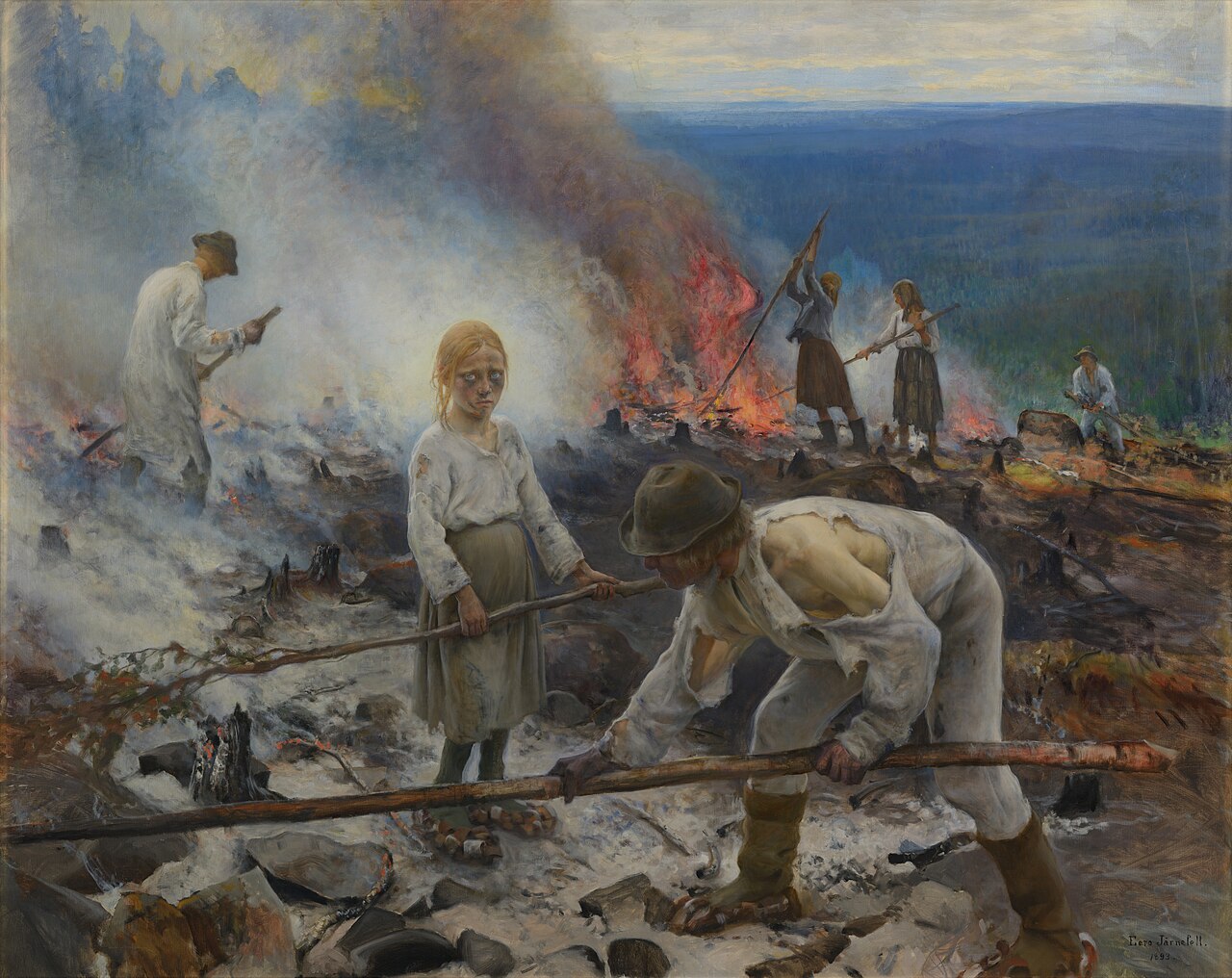 Burning the Brushwood by Eero Järnefelt