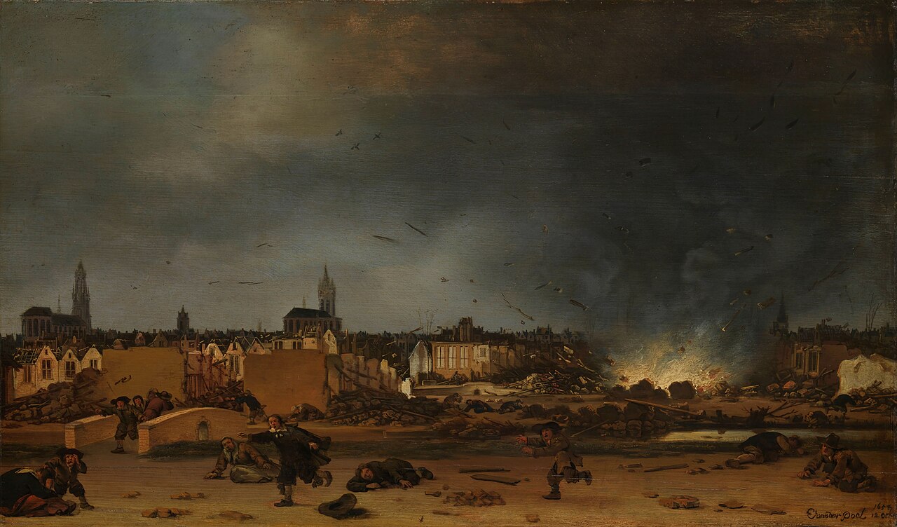 The explosion of the powder magazine in Delft, 12 October 1654 by Egbert van der Poel