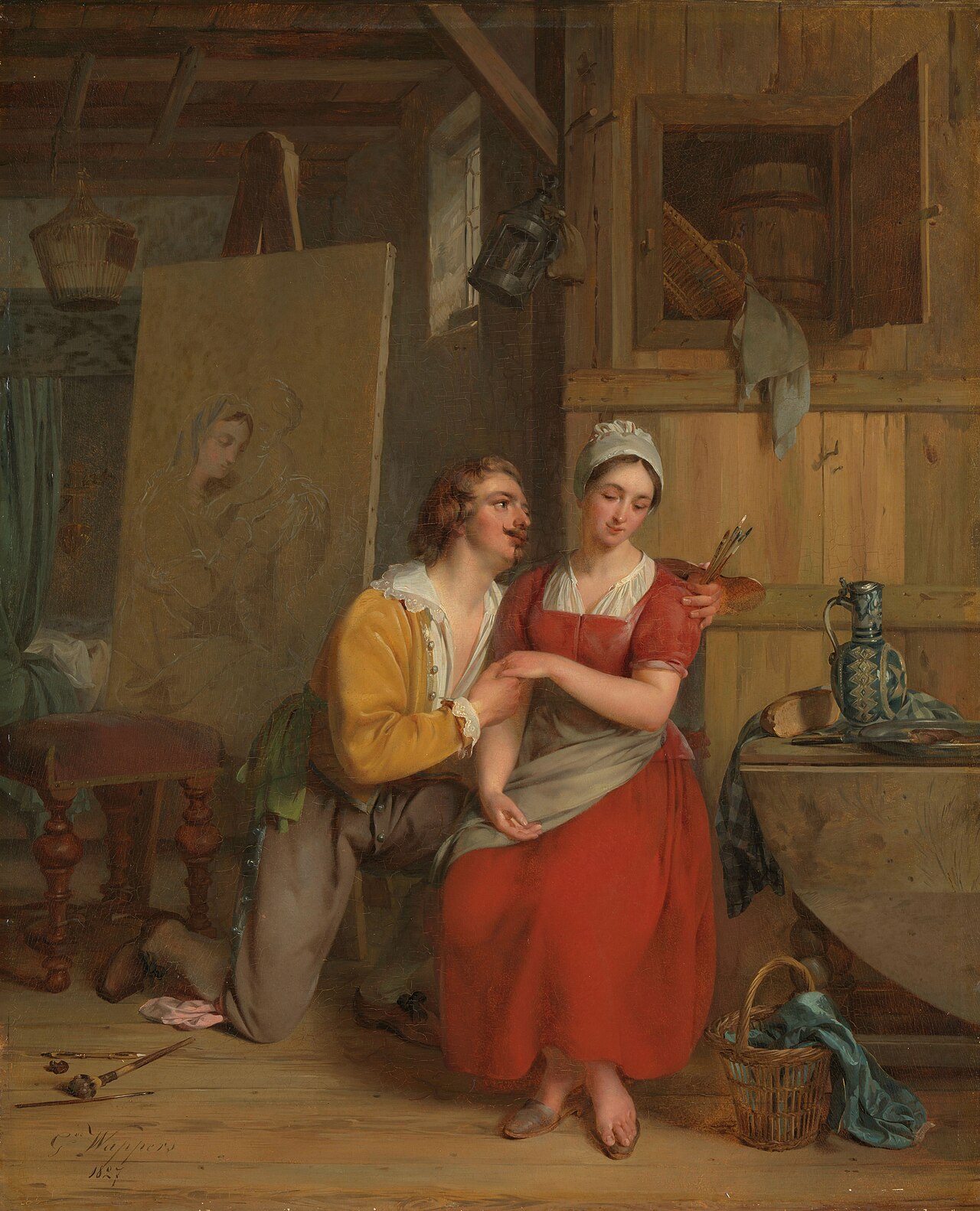 Anthony van Dyck in Love with his Model by Égide Charles Gustave Wappers